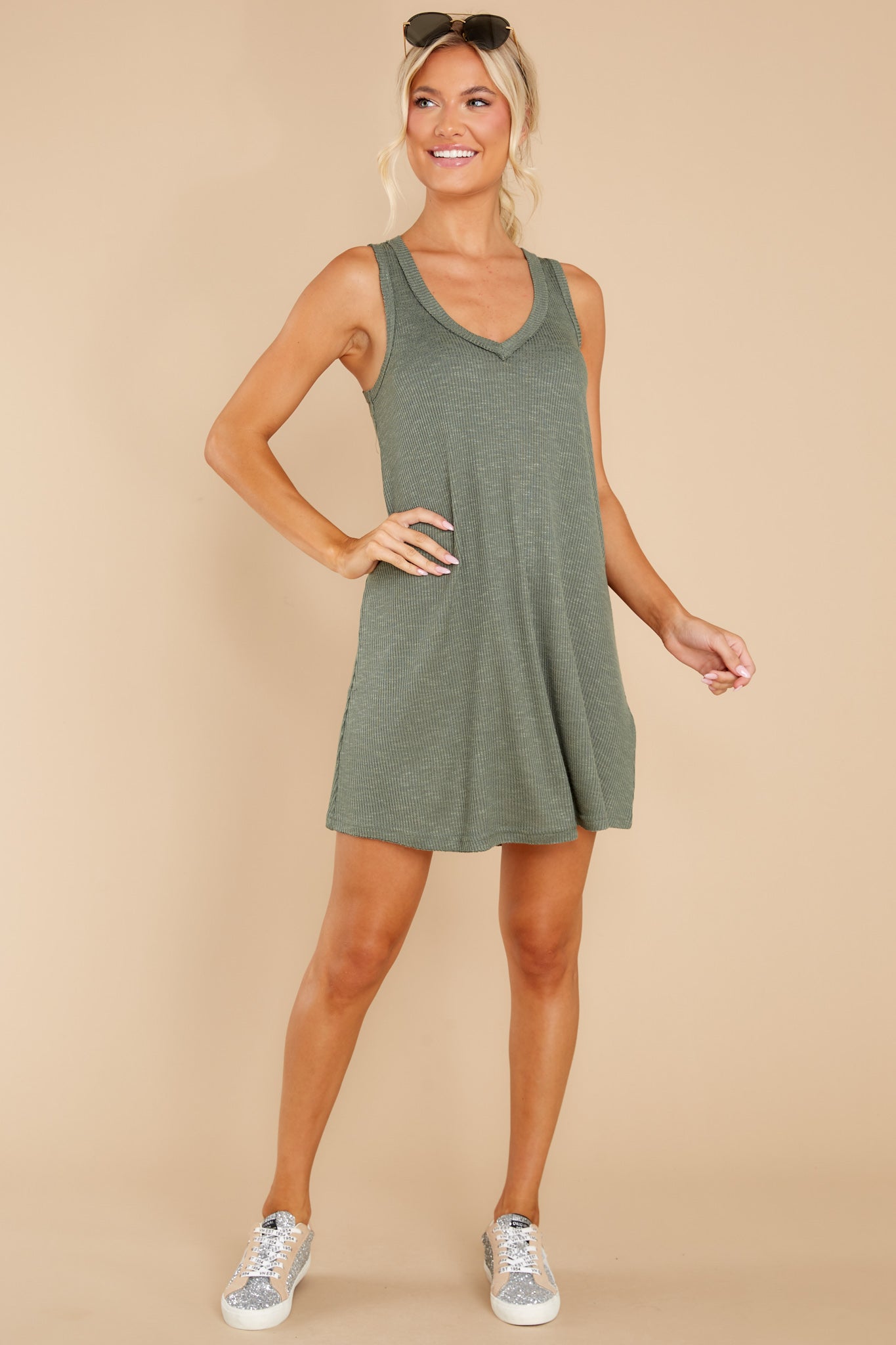 Rib Hacci Forest Vagabond Tank Mini Dress