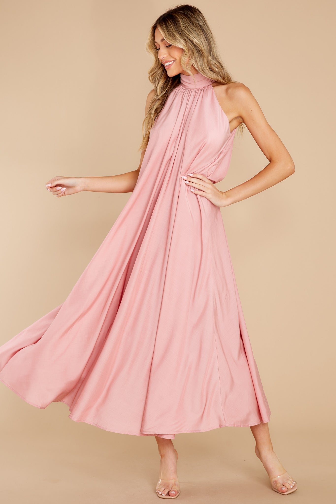 Worth Every Penny Rose Pink Maxi Dress