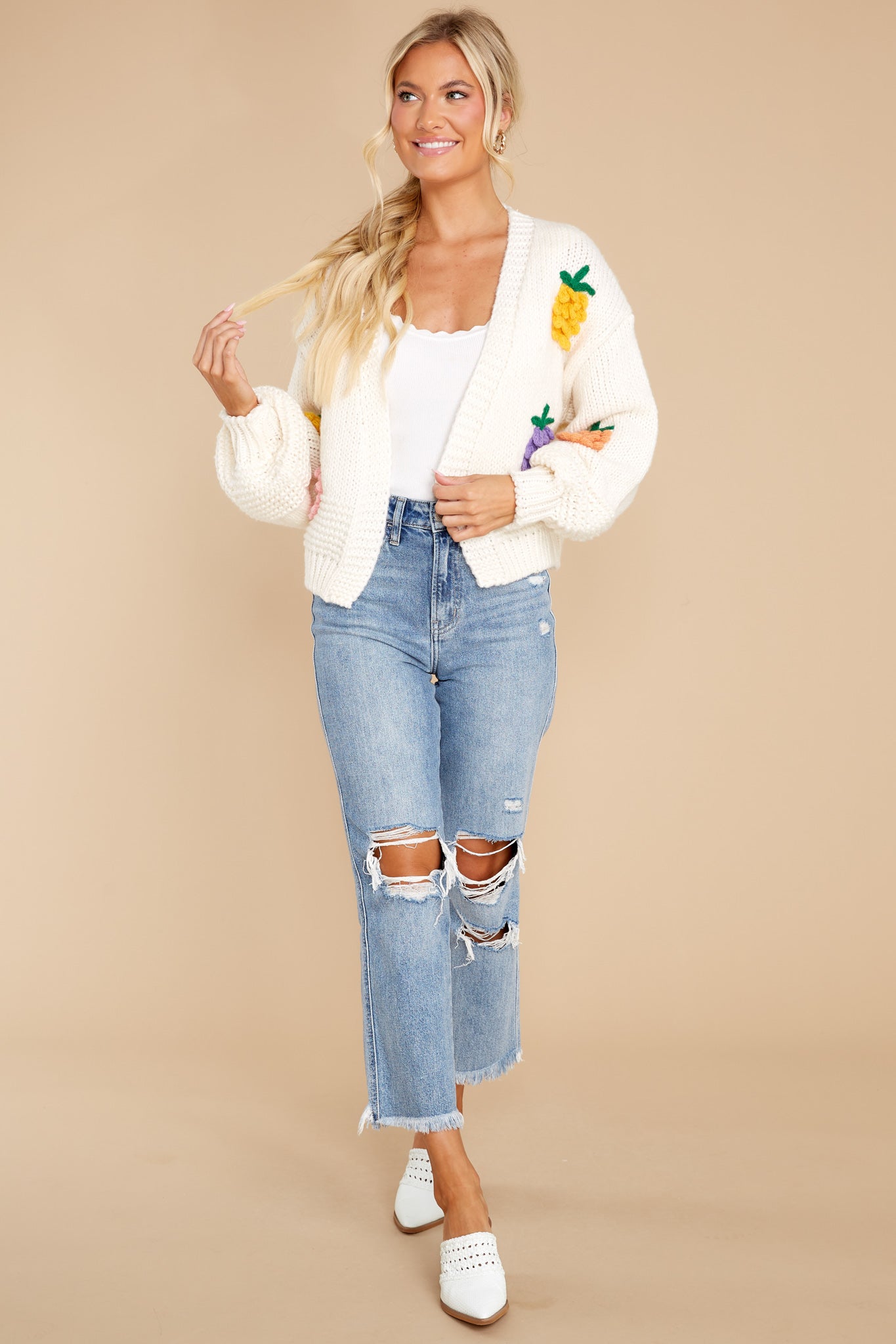 Sweet Habits Ivory Cardigan