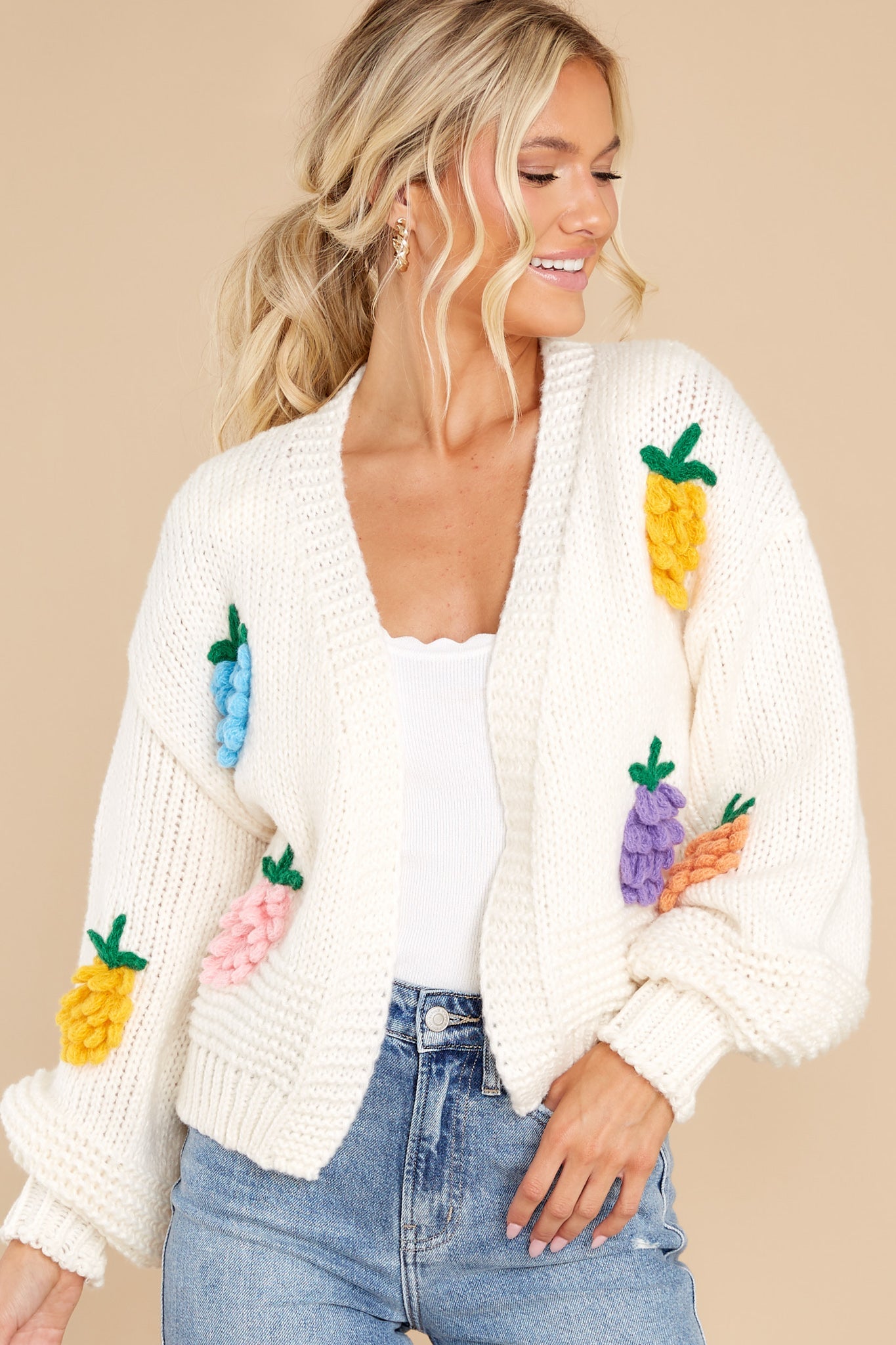 Sweet Habits Ivory Cardigan