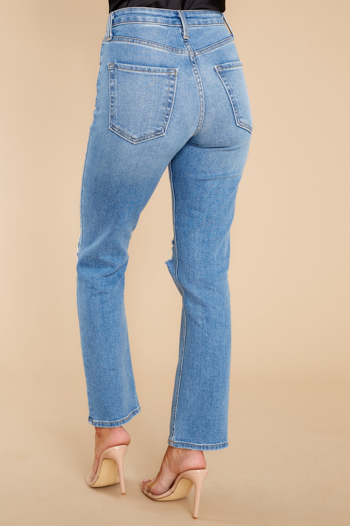 All Of Me Light Wash Distressed Straight Jeans
