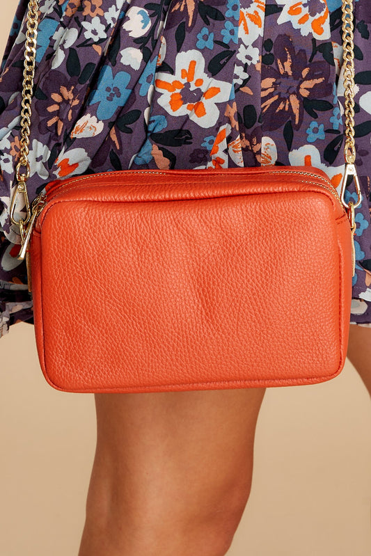 Too Chic Burnt Orange Leather Bag