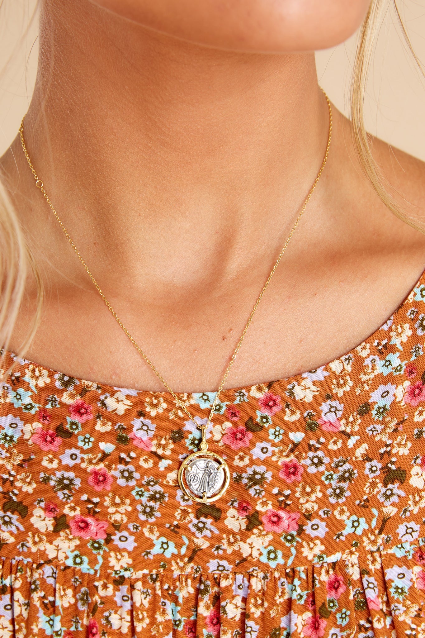 Elis Roman Coin Gold Necklace