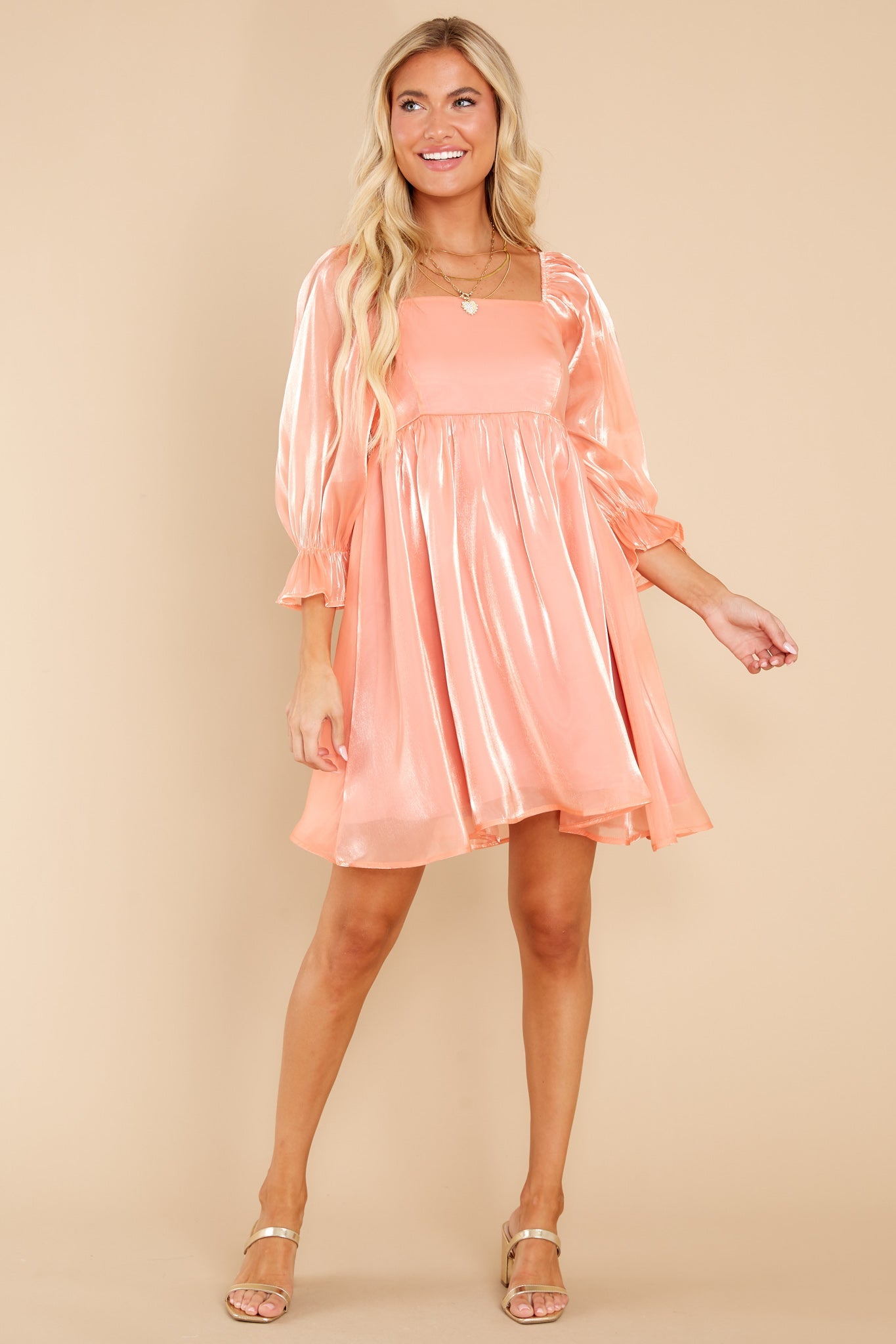 Madly In Love Apricot Dress
