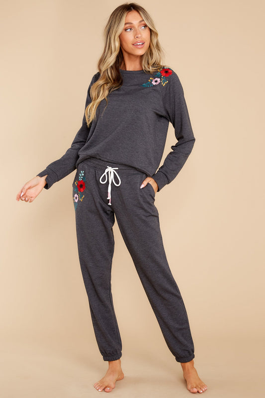 Grateful Heart Heather Smoke Long Sleeve Top