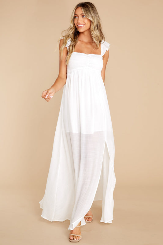 Want Me Back White Maxi Dress