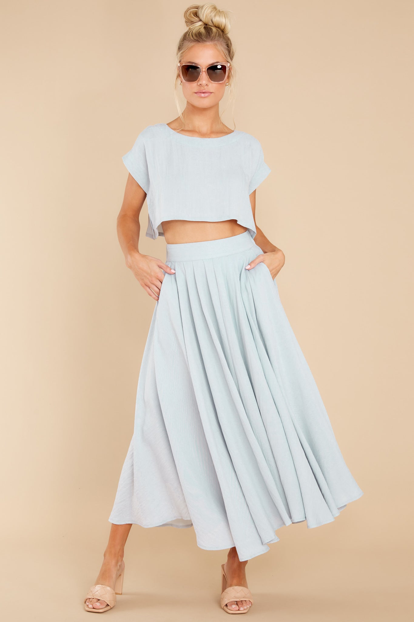 Sweet Memory Of Us Light Blue Two Piece Set