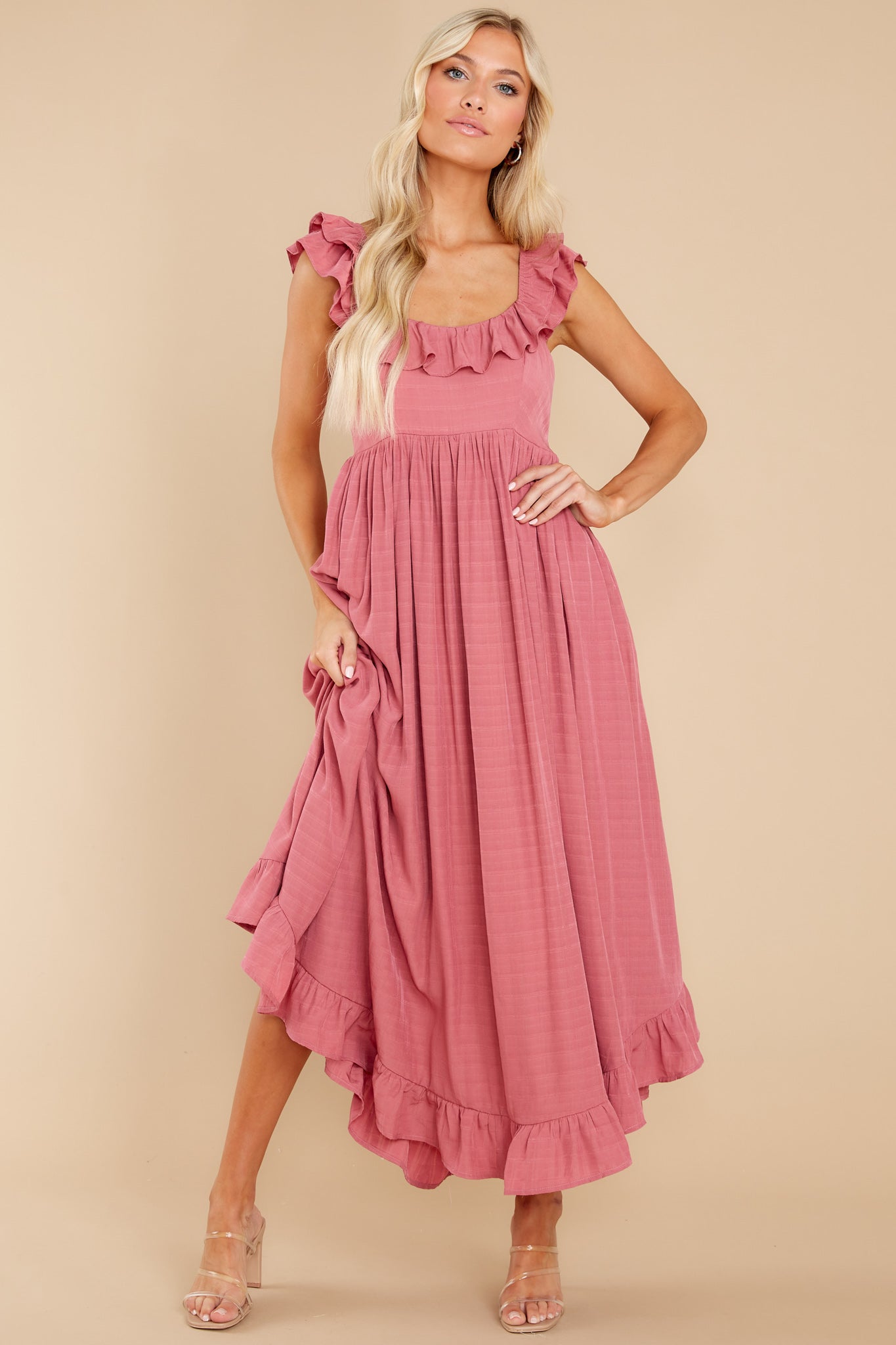 Your Dream Girl Rose Pink Midi Dress