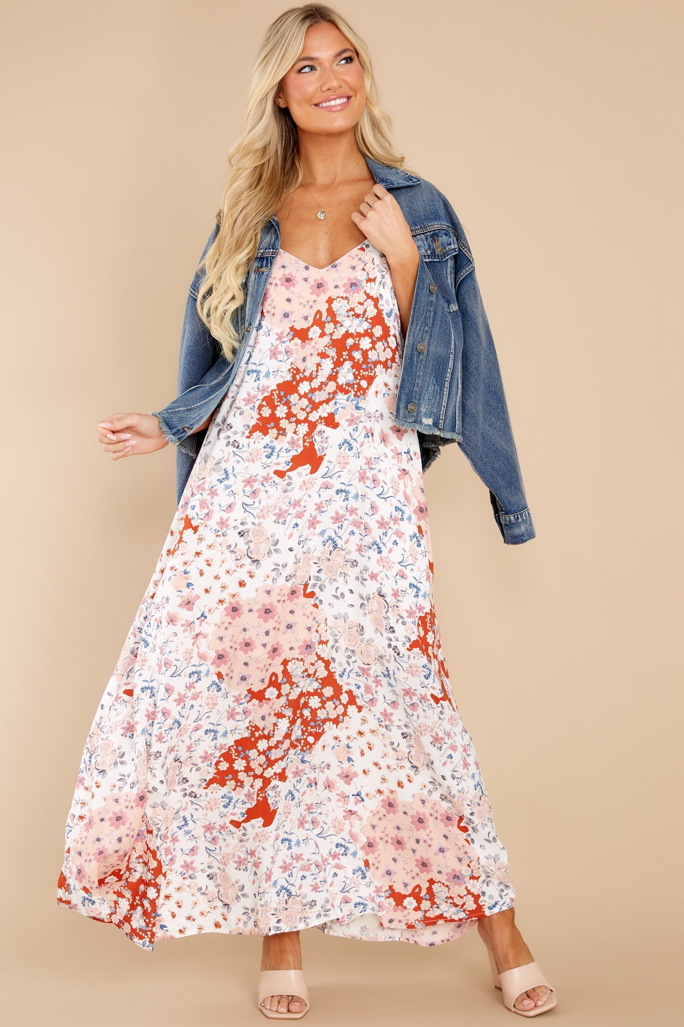 Pursue Your Passion Ivory Multi Floral Print Maxi Dress