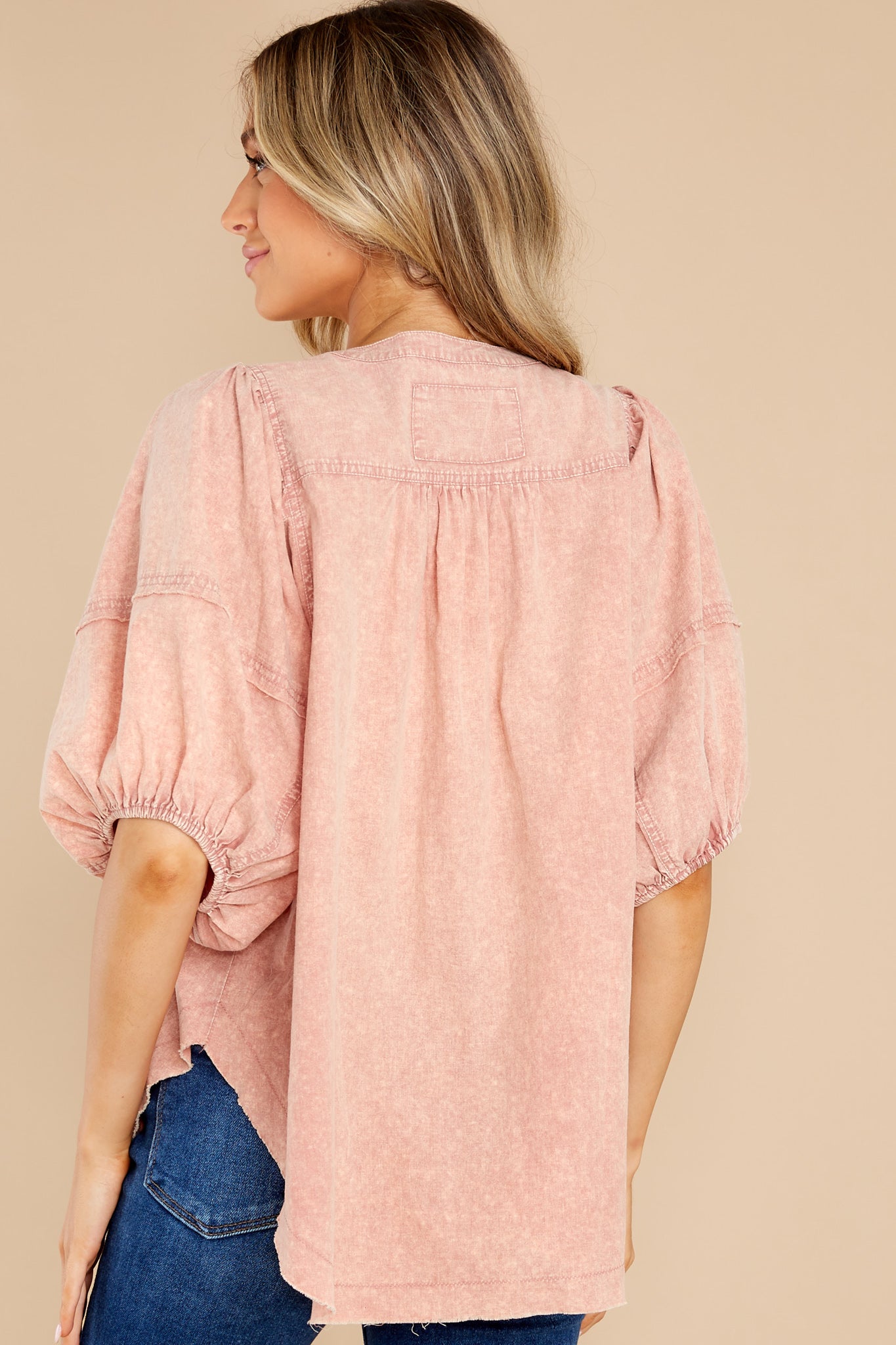 Current Events Dusty Rose Cotton Top