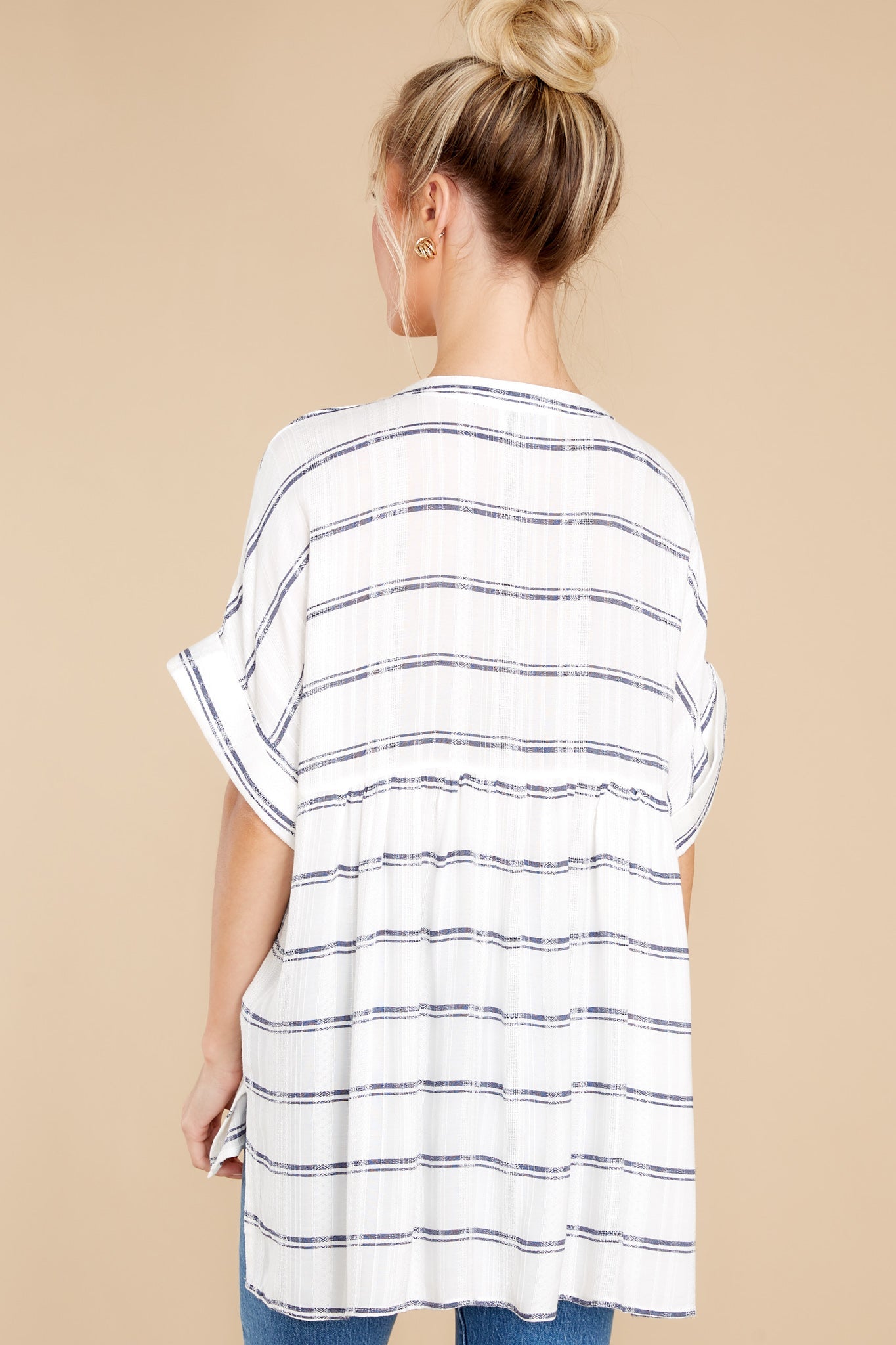 Forever On My Mind White Stripe Top