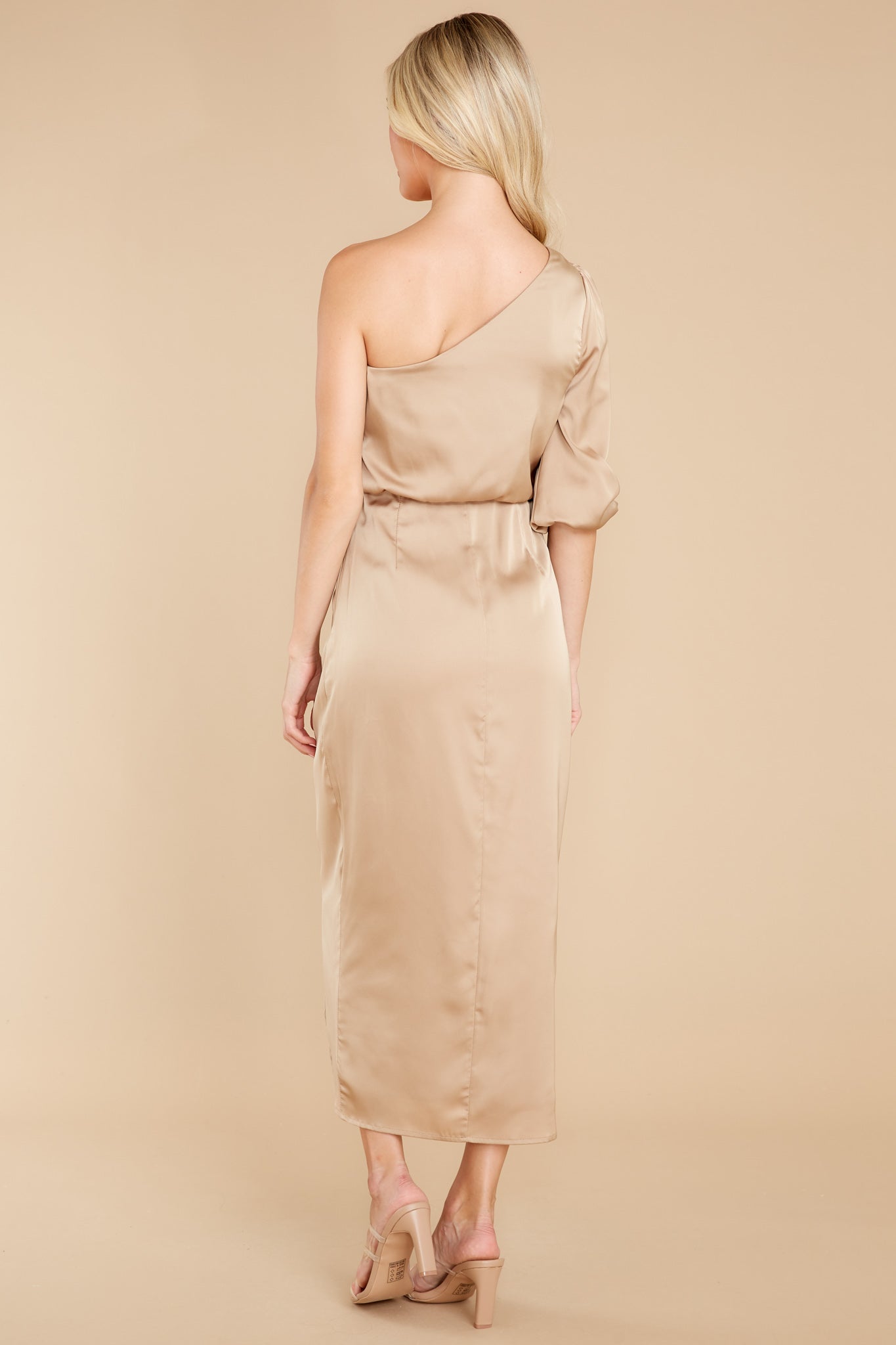 Type Of Elegance Champagne Midi Dress