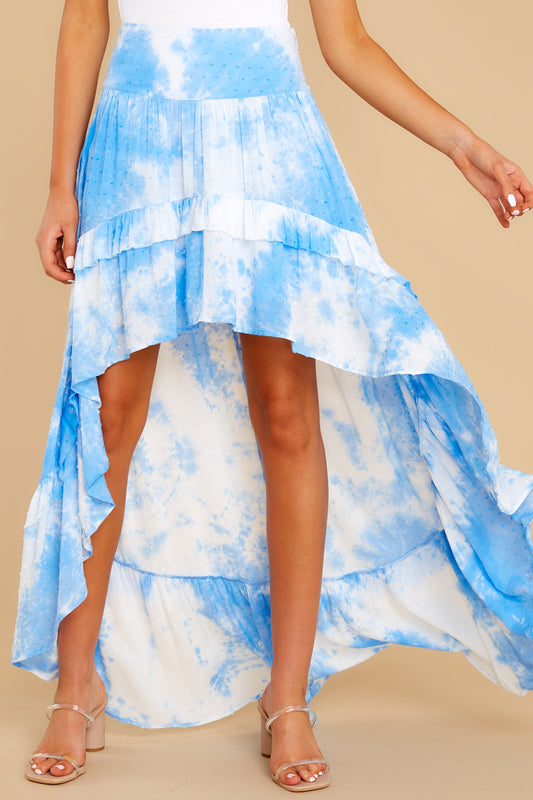 My Moment Blue Tie Dye High-Low Skirt