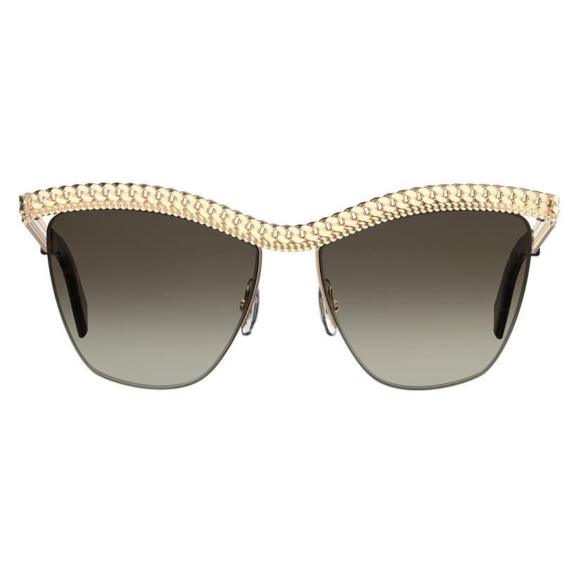 Moschino Cat Eye Women's Sunglasses, Gold Havana/Brown Gradient