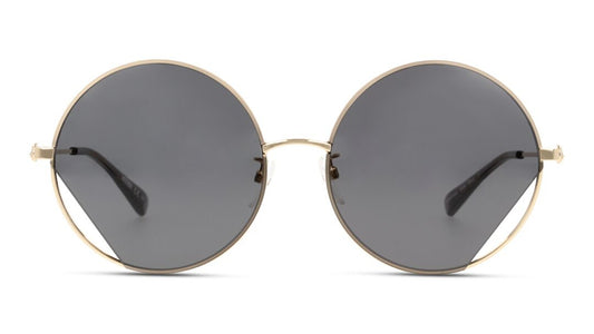 Moschino Round Gold and Grey Sunglasses