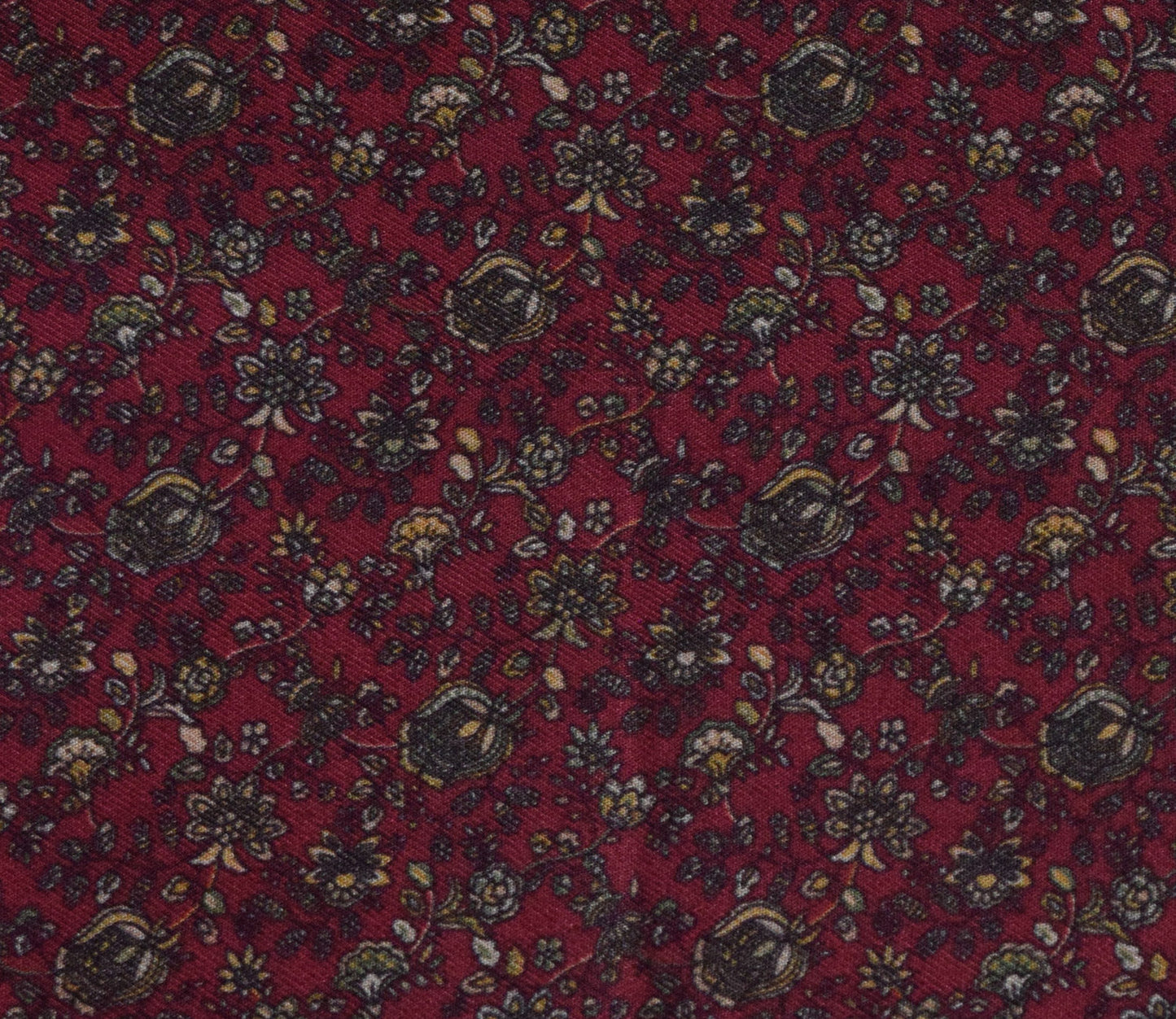 Small Floral Pattern Digital Printed Pure Pashmina Fabric Available in Blue, Maroon, Wine and Green