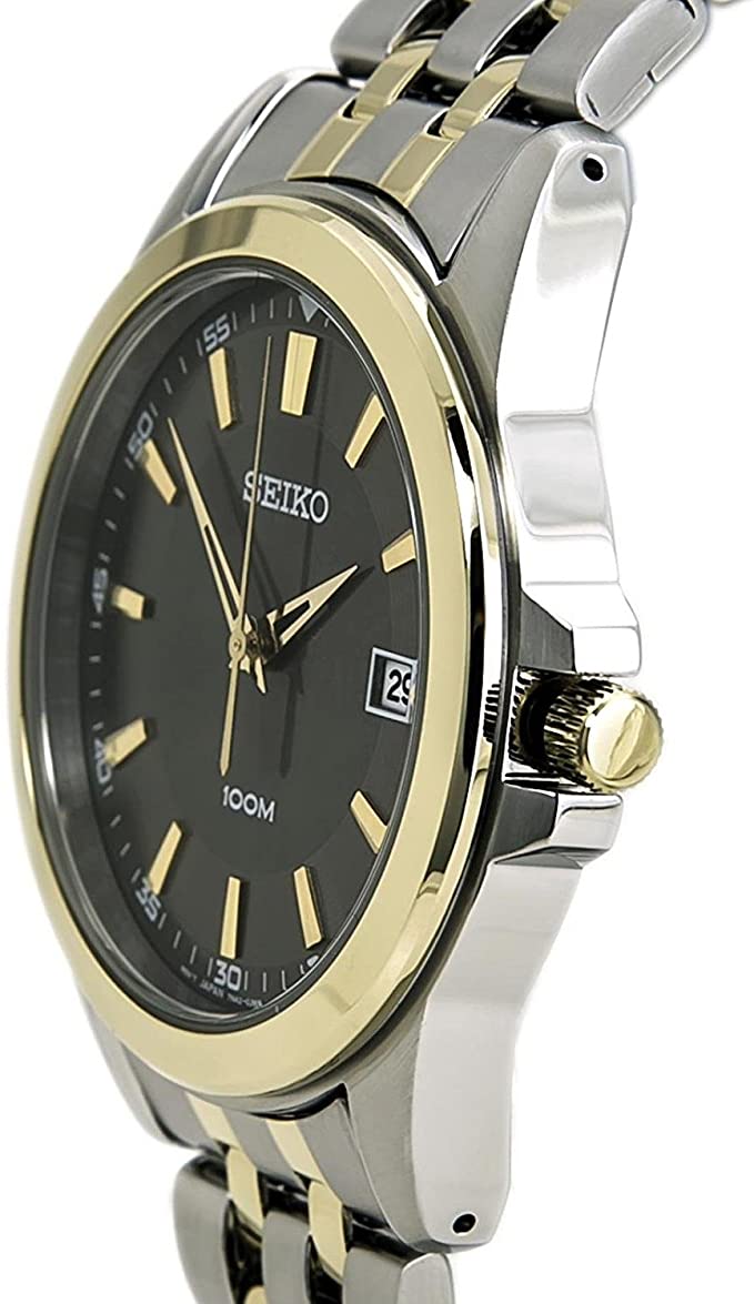 Seiko 41mm Silver and Gold Men's Stainless Steel Watch