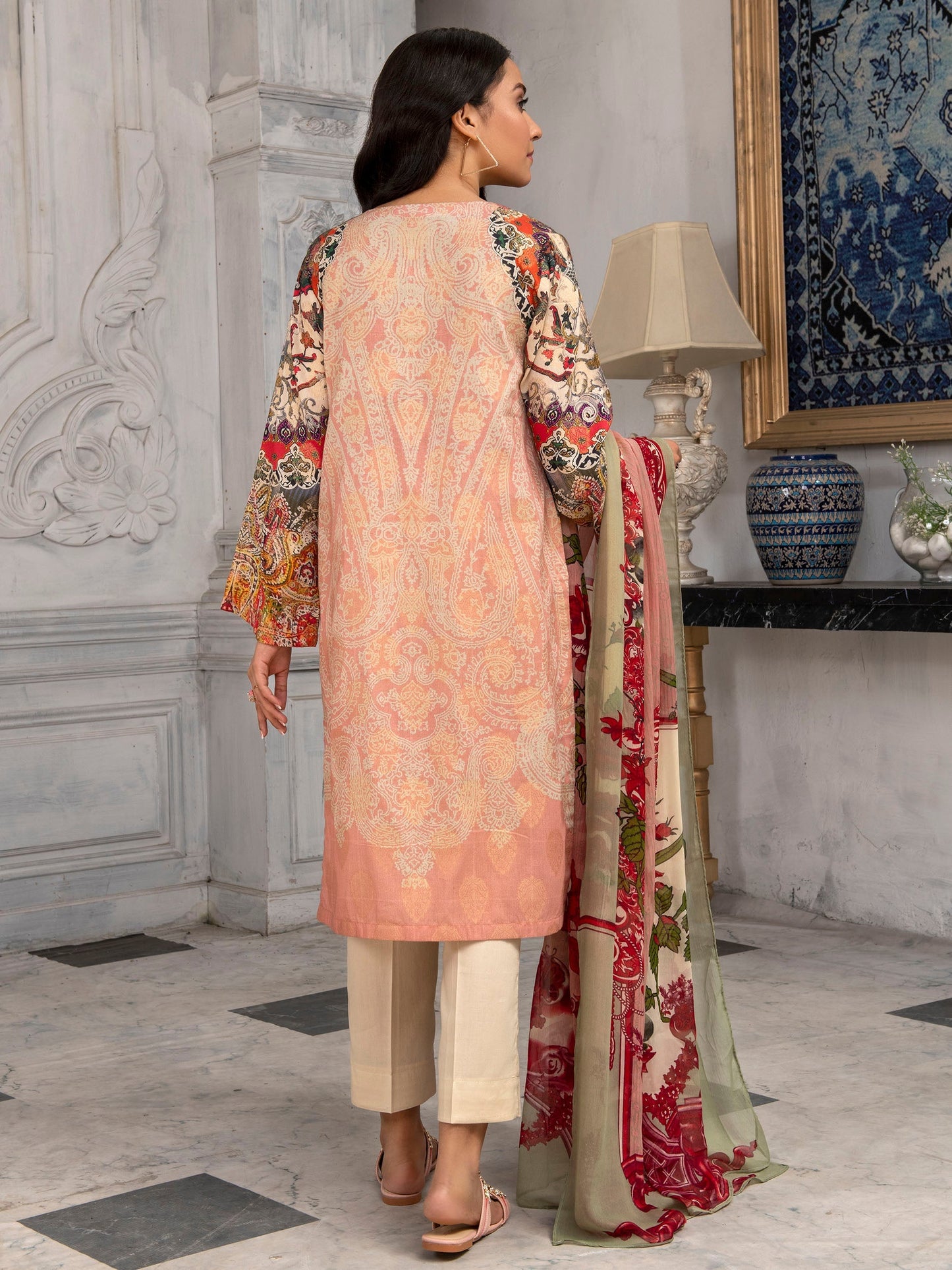 2 Piece Embroidered Jacquard Suit