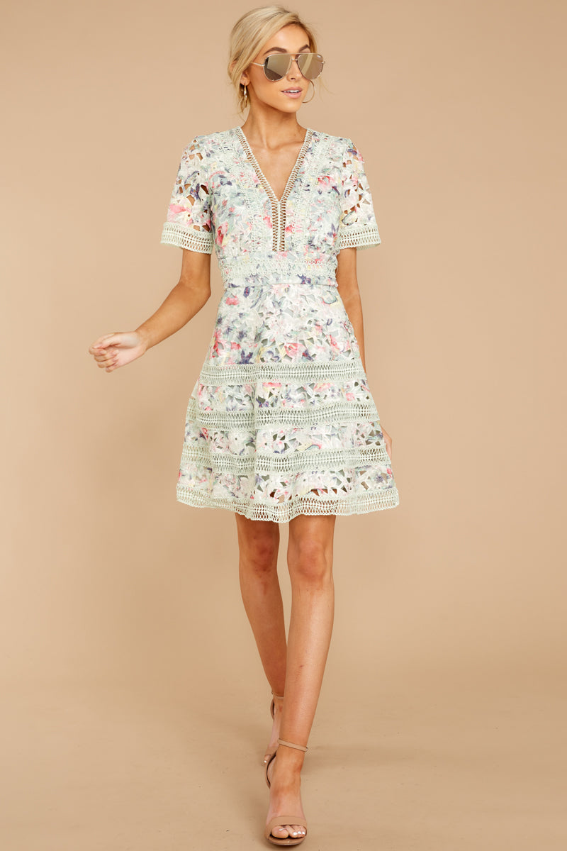 Groundbreaking Pastel Floral Lace Dress
