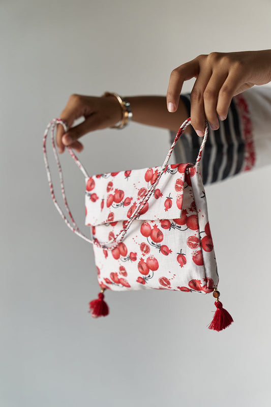 Pomegranate Printed Fabric Small Bag