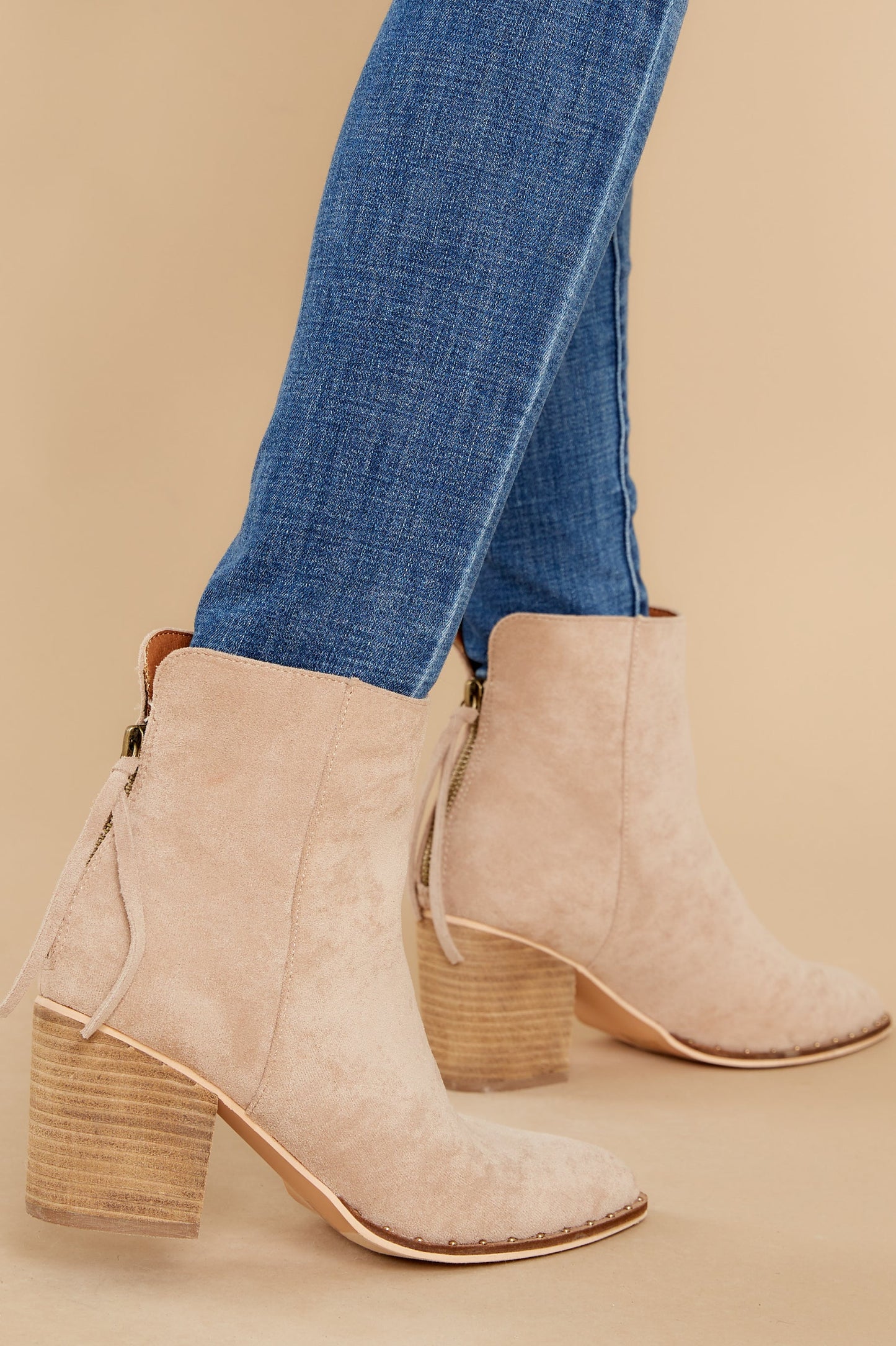 Taking These With Me Light Taupe Ankle Booties