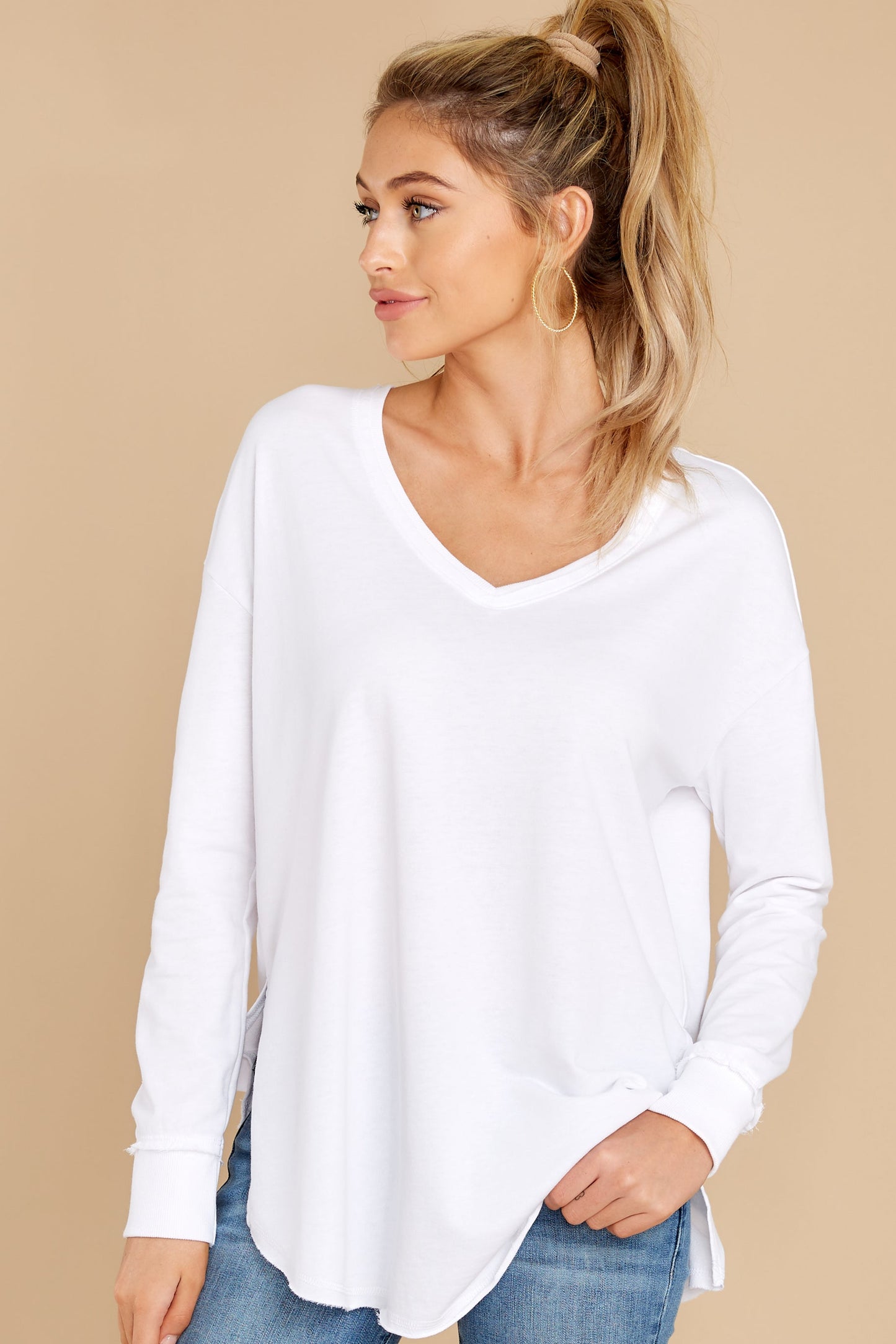 White V-Neck Weekender