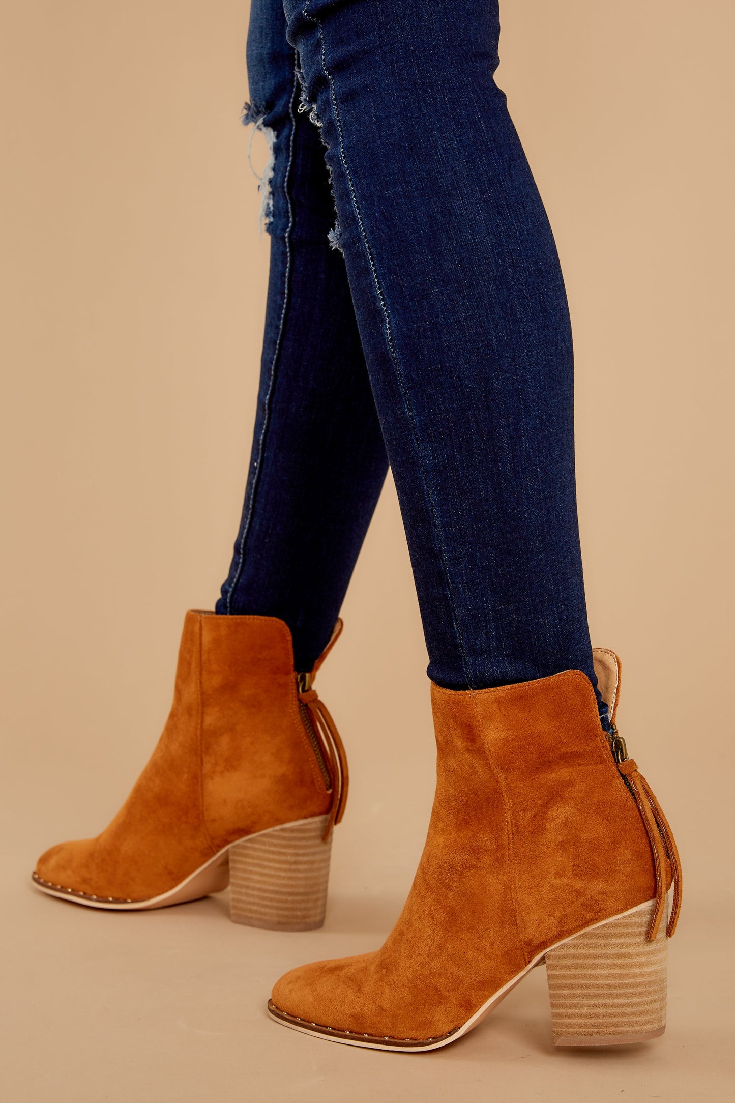 Taking These With Me Caramel Brown Ankle Booties