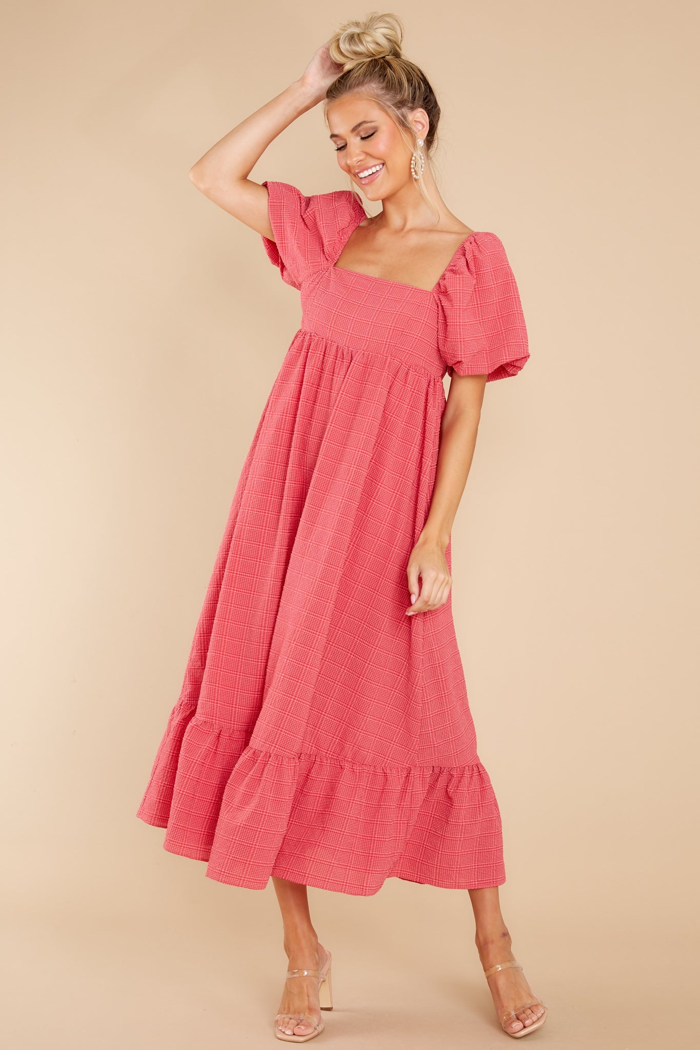No Second Thoughts Azalea Pink Midi Dress