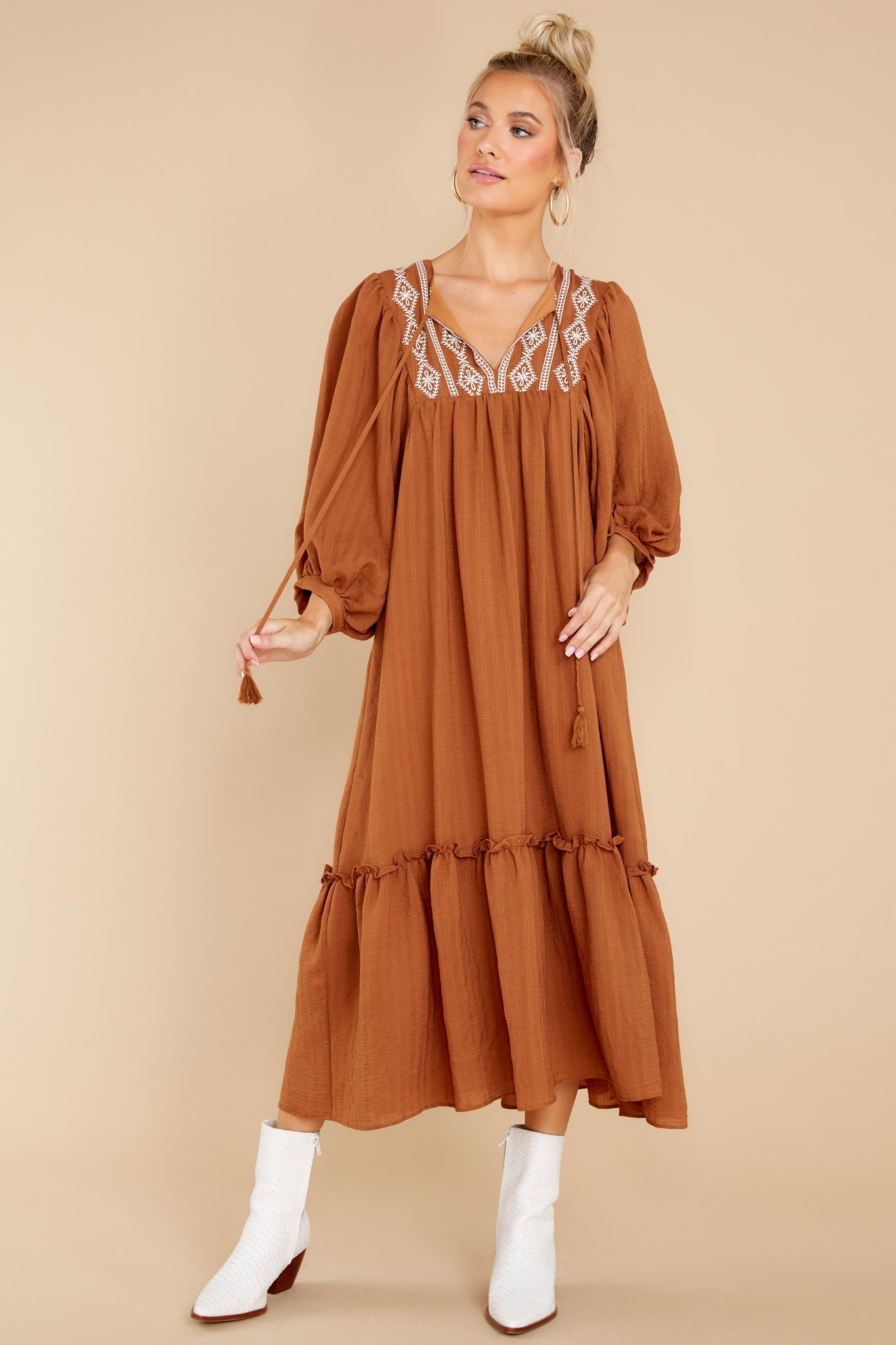 Beautiful Belle Cinnamon Midi Dress
