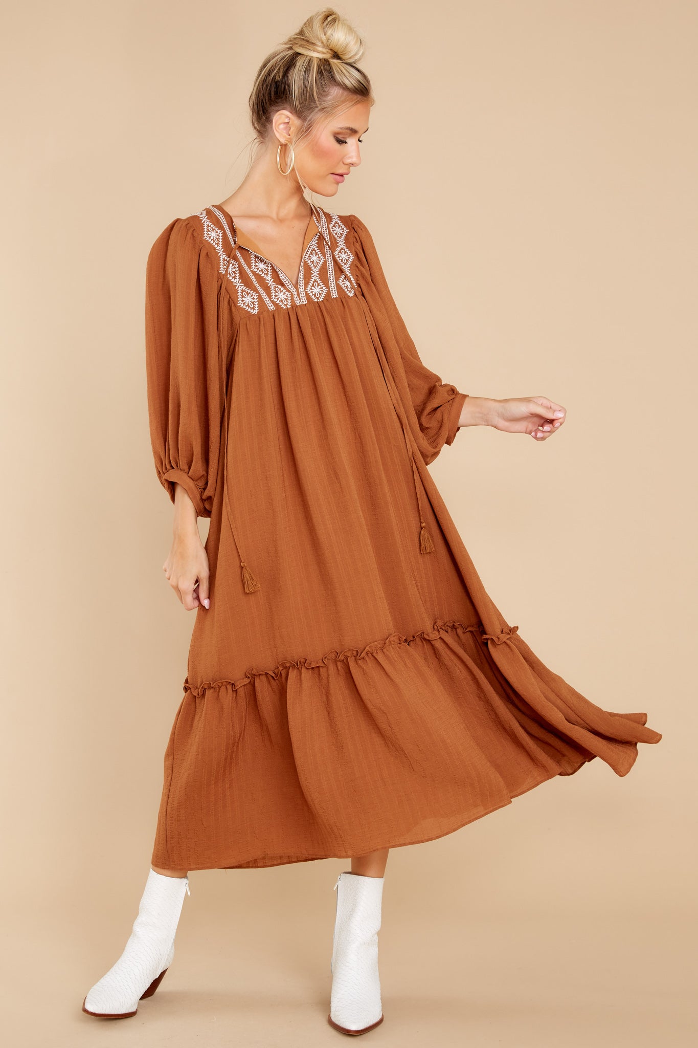Beautiful Belle Cinnamon Midi Dress