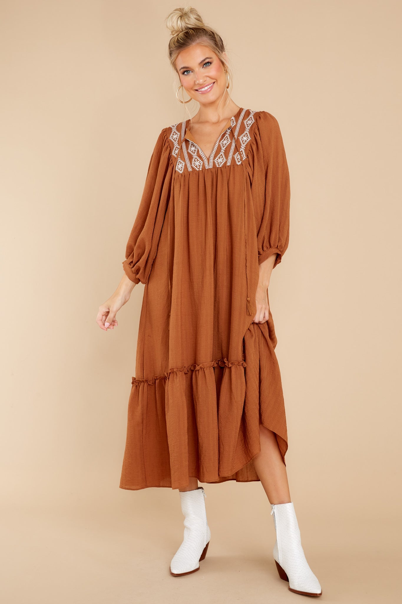 Beautiful Belle Cinnamon Midi Dress