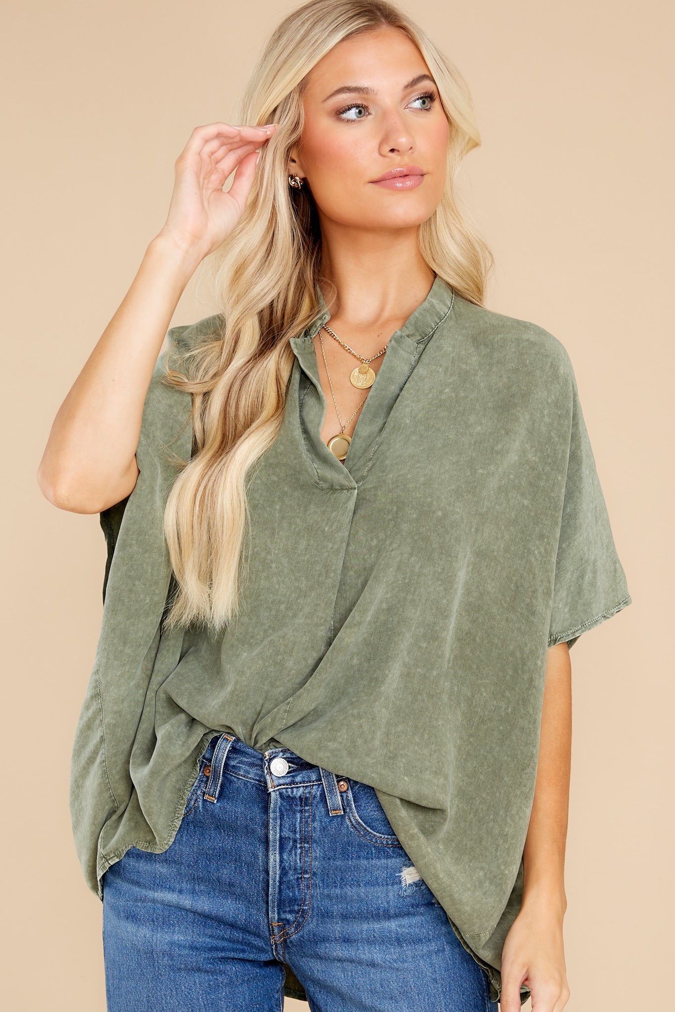 Pure Ambition Olive Green Top