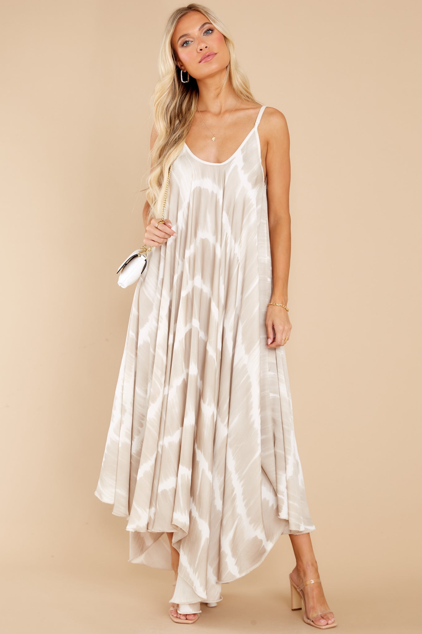 Casandra White Champagne Tie Dye Maxi Dress