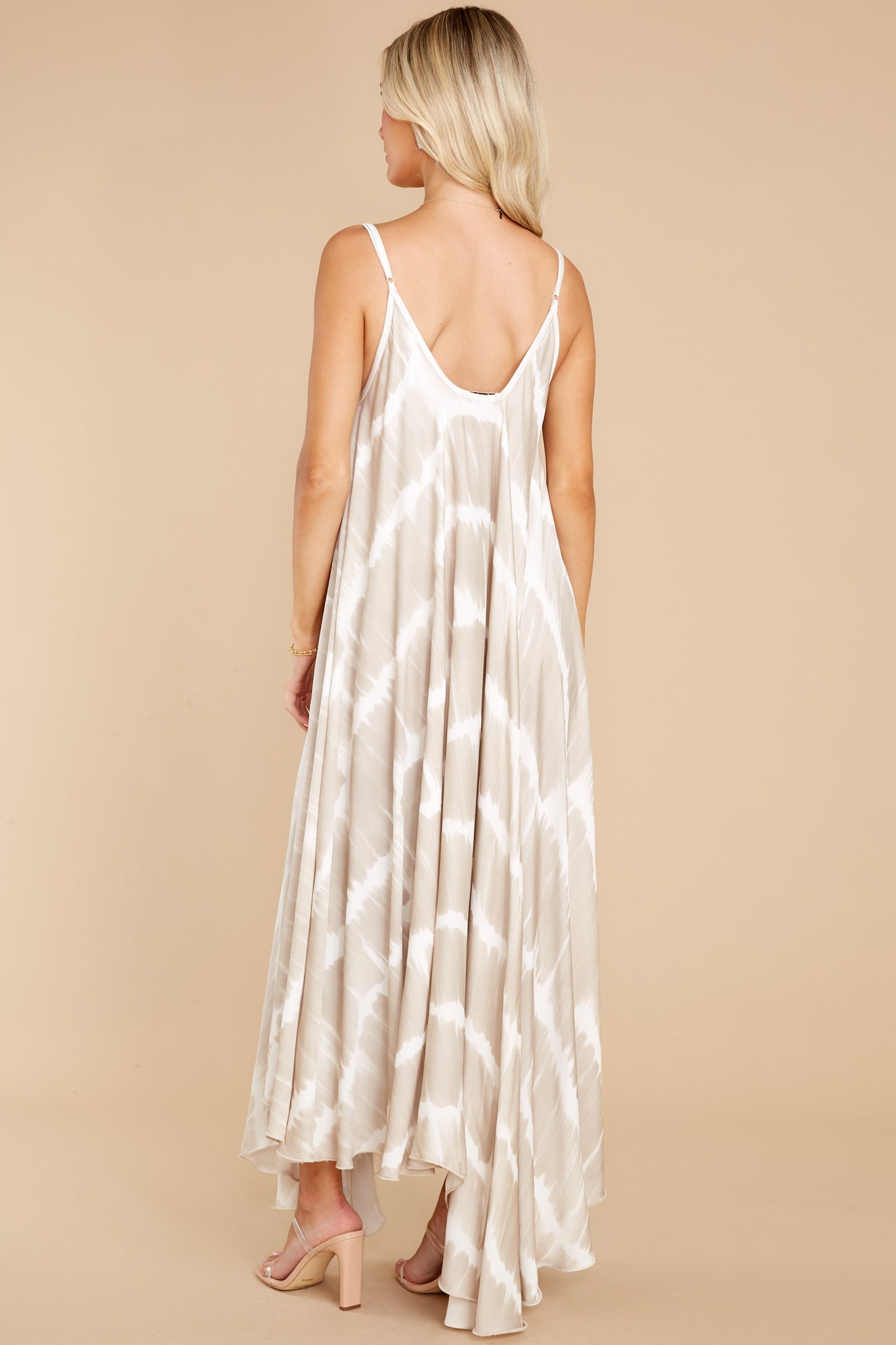 Casandra White Champagne Tie Dye Maxi Dress