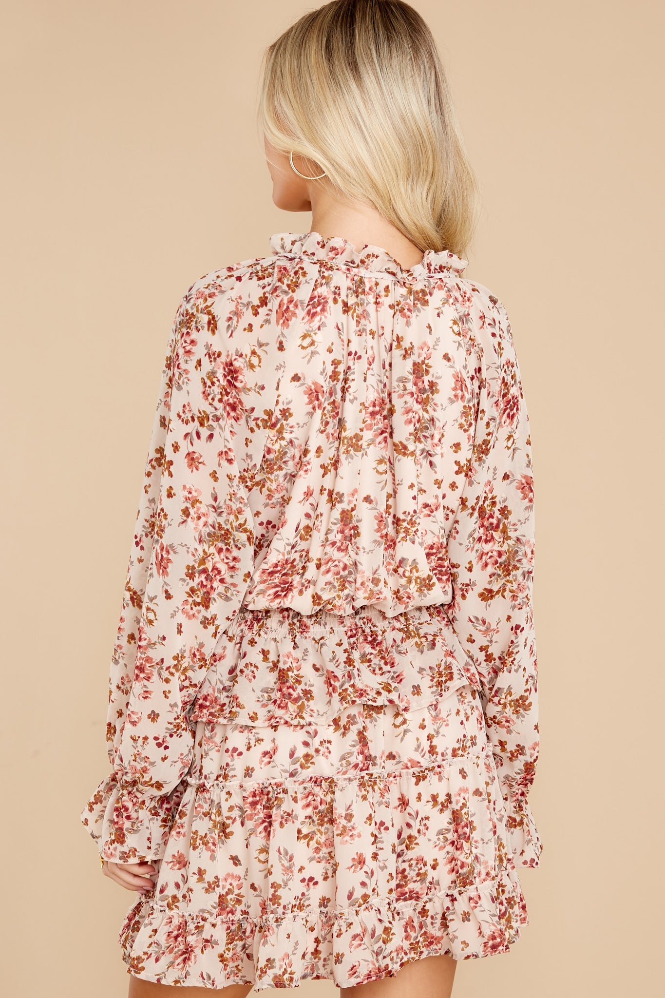 Whisper My Name Natural Floral Print Dress