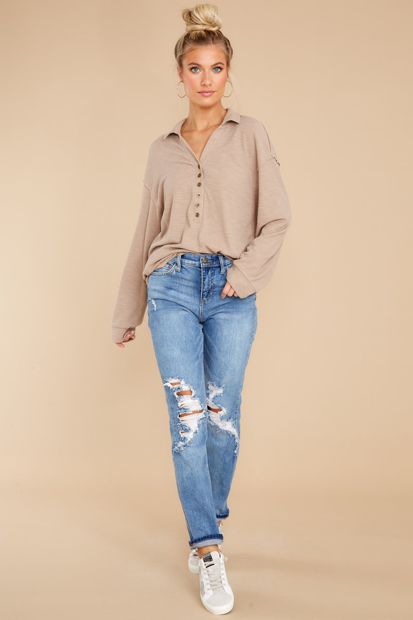 Climbing Higher Light Mocha Top