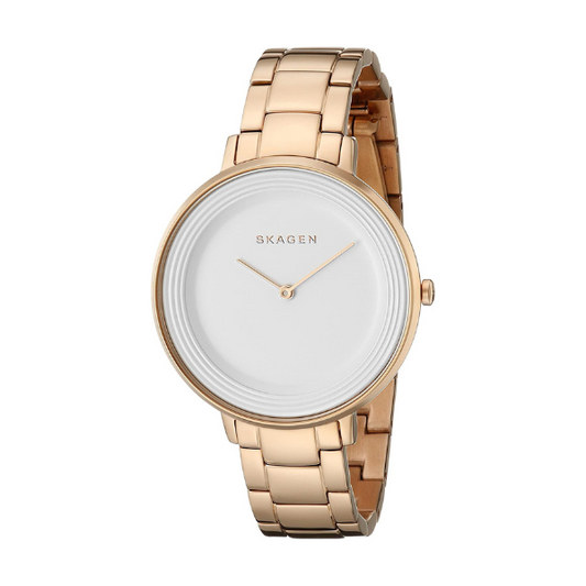 Skagen Ditte Silver Dial Rose Gold-tone Stainless Steel Ladies Watch