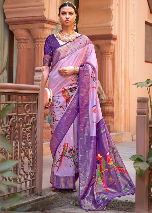 Shades Of Purple Paithani Silk Saree