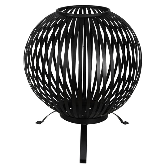 Feuerkorb Ball Gestreift Schwarz Kohlenstoffstahl FF400