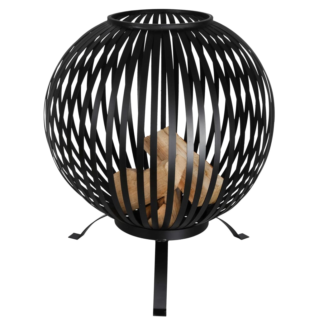 Feuerkorb Ball Gestreift Schwarz Kohlenstoffstahl FF400