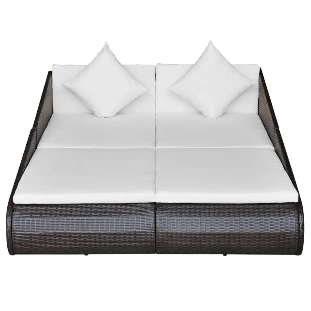 Gartenbett Braun 201×139 cm Poly Rattan