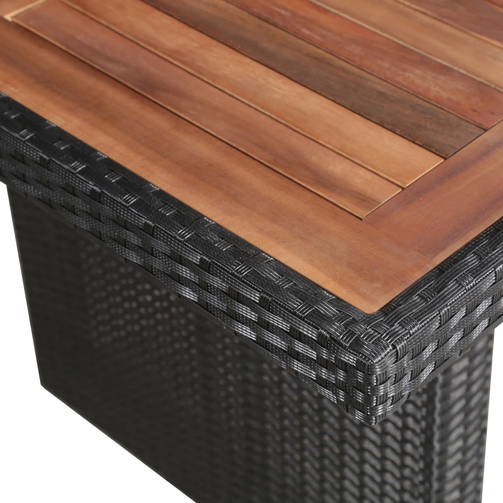 Garten-Esstisch Poly Rattan und Massivholz 240 x 90 x 74 cm