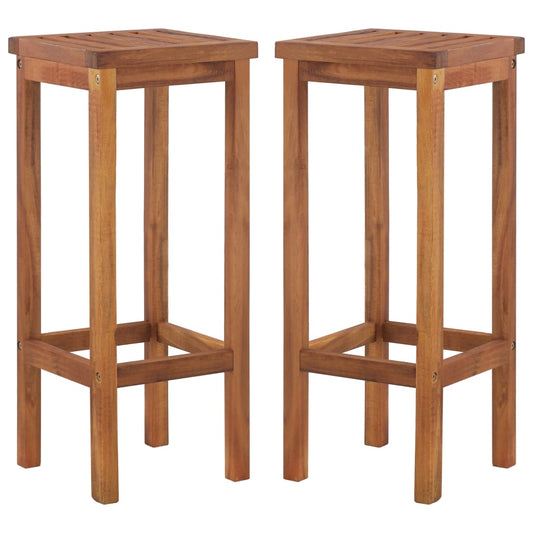 Barhocker 2 Stk. Massivholz Akazie