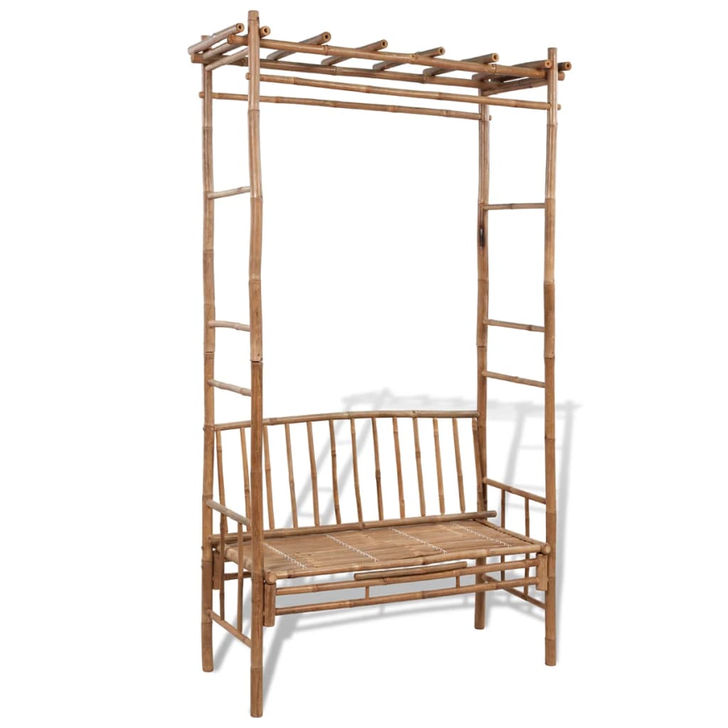 Gartenbank mit Pergola 130 cm Bambus