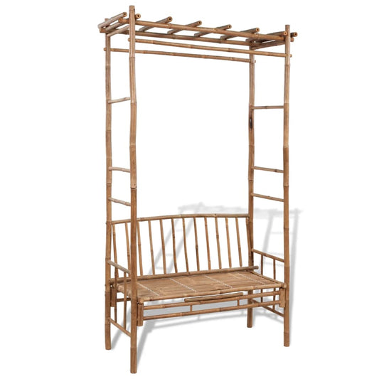 Gartenbank mit Pergola 130 cm Bambus