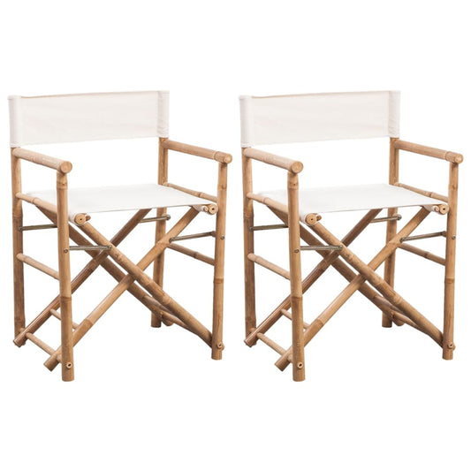 Klappbarer Regiestuhl 2 Stk. Bambus und Canvas