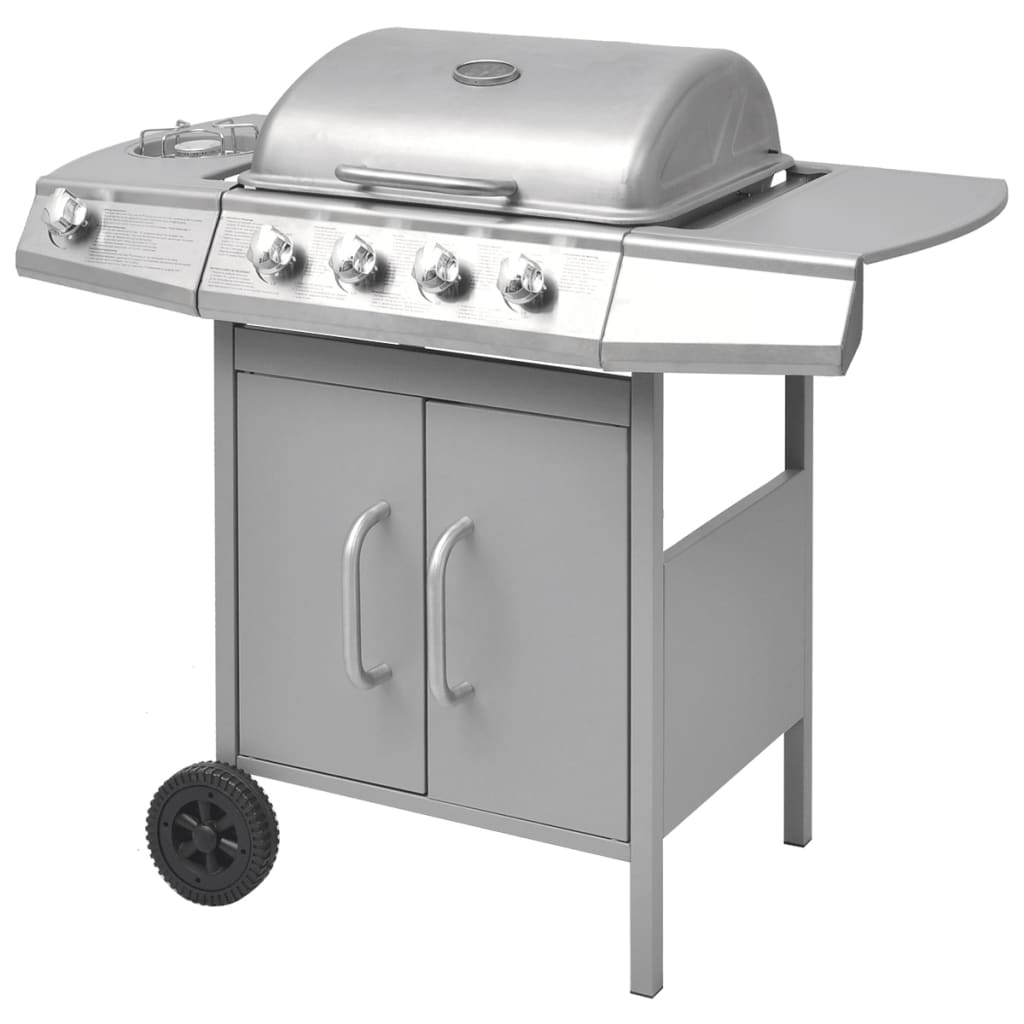 Gasgrill 4+1 Brenner Silbern