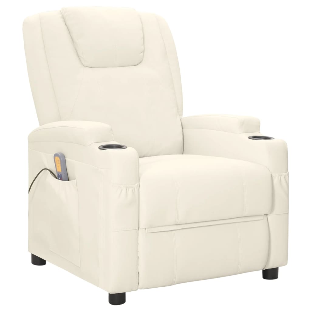 Massagesessel Cremeweiß Kunstleder