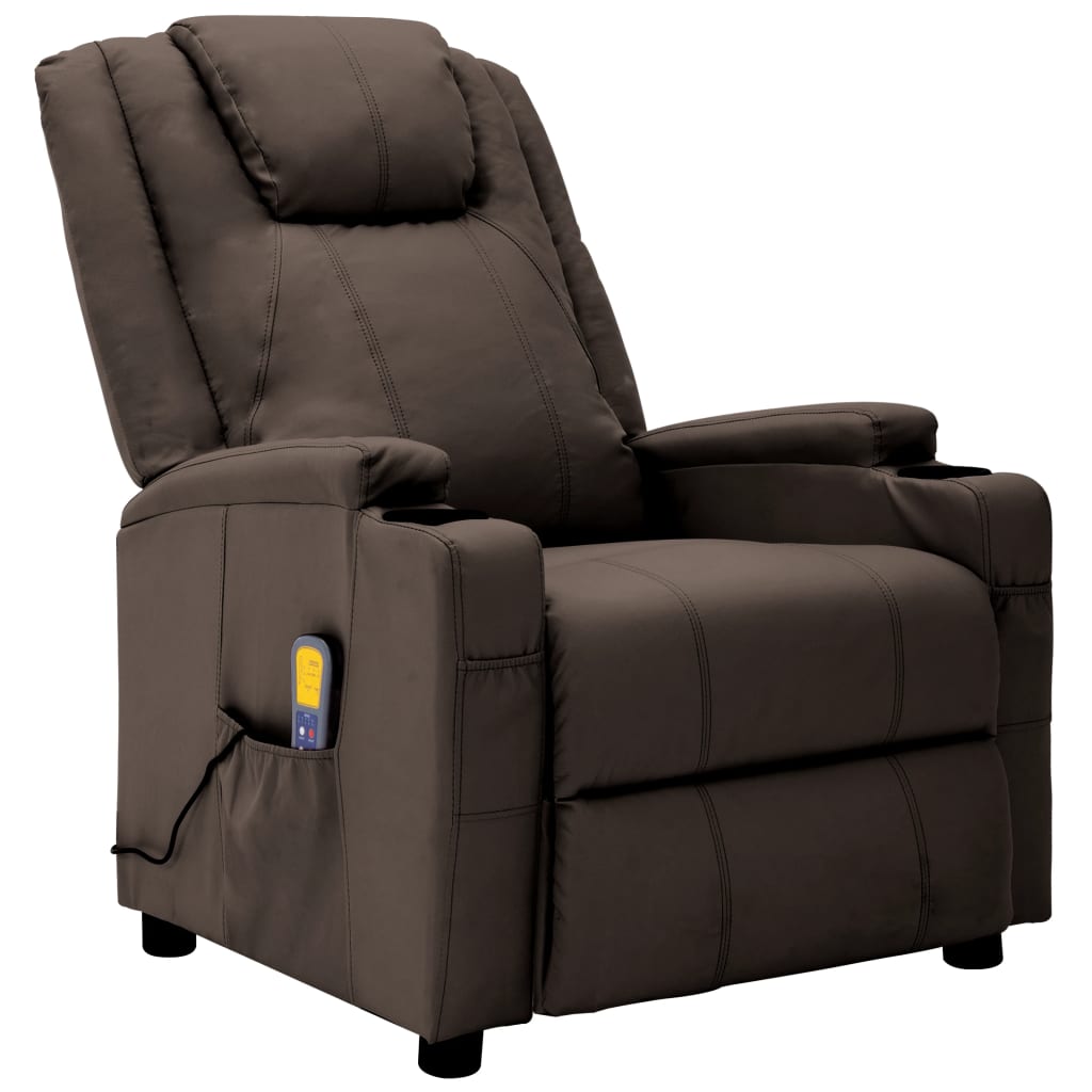 Massagesessel Braun Kunstleder