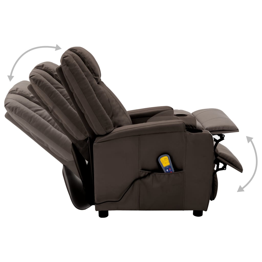 Massagesessel Braun Kunstleder